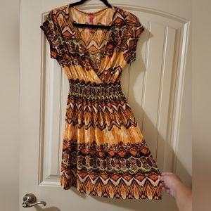 Neon Orange Pattern Dress
